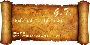 Gyöpös Tünde névjegykártya
